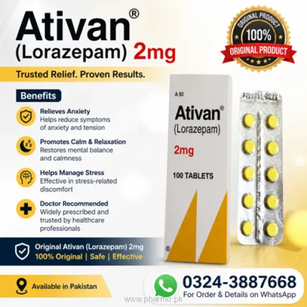 Ativan Lorazepam 2mg Tablets Price in Pakistan