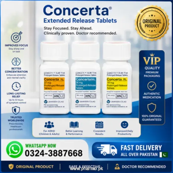 Concerta® Extended Release Tablets Price in Pakistan