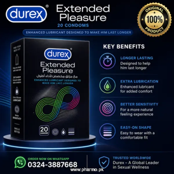  Durex Extended Pleasure 20 Condoms Price in Pakistan