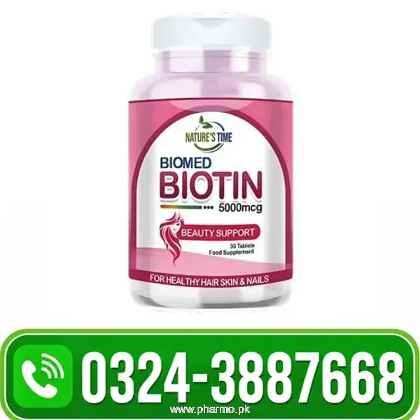 Nature's Time Biomed Biotin 5000mcg Tablets Price in Pakistan