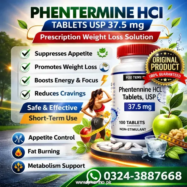 Phentermine Hydrochloride Tablets USP 37.5 mg Price in Pakistan